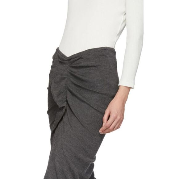 Isabel Marant Skirt Etoile Grey Joca Jersey Asymmetric Virgin Wool EU 36 Small 4 - Picture 2 of 14